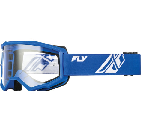 Masque FLY RACING Focus Bleu/Blanc – écran clair