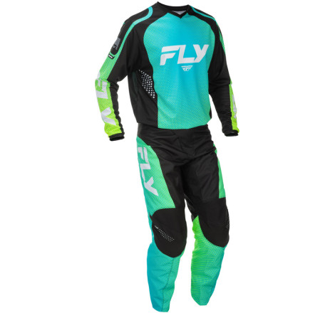 Pantalon FLY RACING F-16 Taille 36 - Aqua/noir/blanc