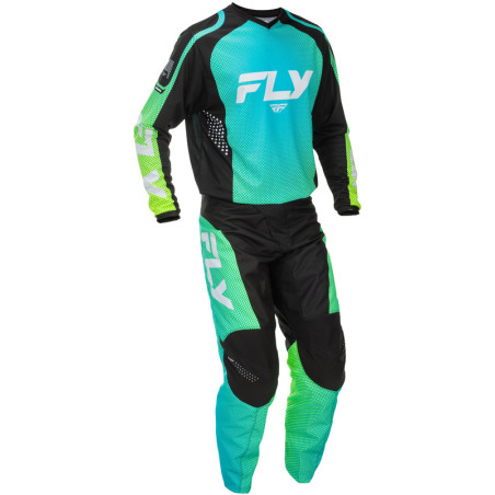 Pantalon FLY RACING F-16 Taille 36 - Aqua/noir/blanc