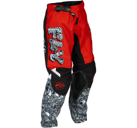 Pantalon enfant FLY RACING Kinetic Mutant - rouge/blanc/noir