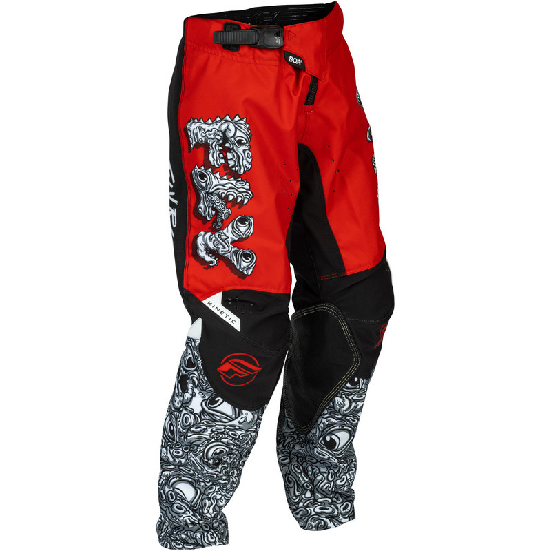 Pantalon enfant FLY RACING Kinetic Mutant Taille 24 - rouge/blanc/noir