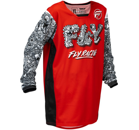 Maillot enfant FLY RACING Kinetic Mutant Taille YXL - rouge/noir/blanc