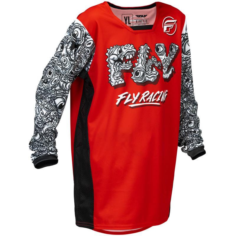 Maillot enfant FLY RACING Kinetic Mutant Taille YXL - rouge/noir/blanc