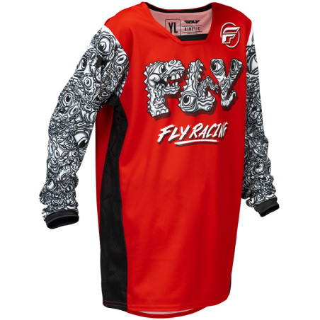 Maillot enfant FLY RACING Kinetic Mutant Taille YXL - rouge/noir/blanc