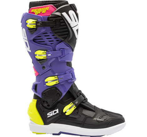 Bottes SIDI Crossfire 3 SRS Pointure 40 - violet/noir/jaune fluo