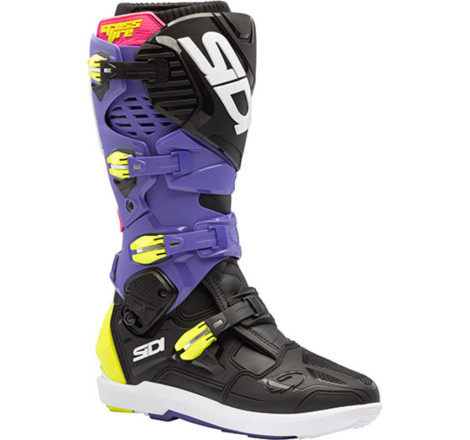 Bottes SIDI Crossfire 3 SRS Pointure 40 - violet/noir/jaune fluo