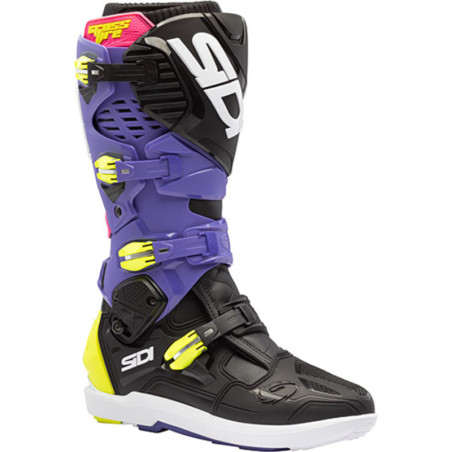 Bottes SIDI Crossfire 3 SRS Pointure 40 - violet/noir/jaune fluo