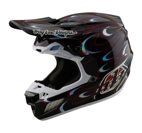 Casque TROY LEE DESIGNS SE5 Carbon Torched Taille M - noir/rouge