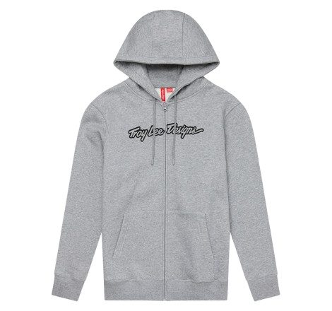 Hoodie TROY LEE DESIGNS Zip Up Signature - Gray Heather