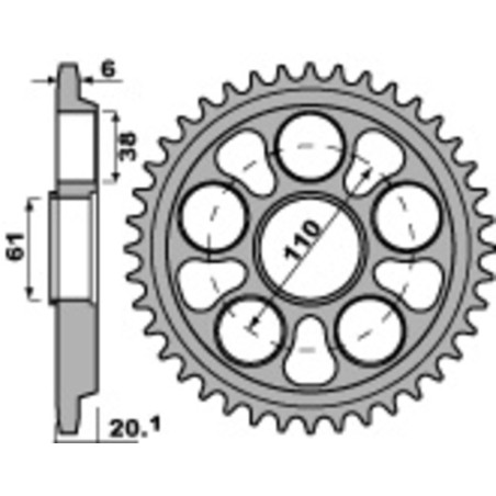 Kit chaîneEK/PBR 520MVXZ2 14/41-108 - couronne renforcée