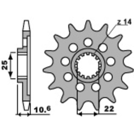 Kit chaîneEK/PBR 520MVXZ2 14/41-108 - couronne renforcée