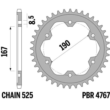 Kit chaîne EK/JT 525MVXZ2 16/50-124 - couronne standard