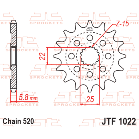 Kit chaîneEK/PBR 520SRX2 15/45-118 - couronne renforcée