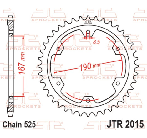 Kit chaîne EK/JT 525SRX2 16/50-124 - couronne standard