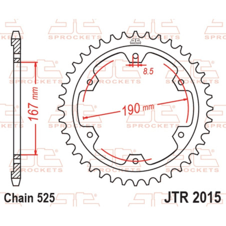 Kit chaîne EK/JT 525SRX2 16/50-124 - couronne standard