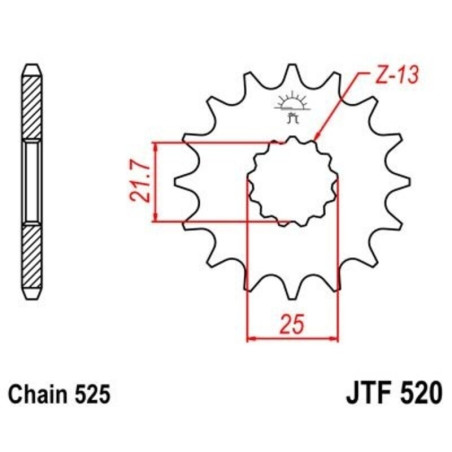 Kit chaîne EK/JT 525SRX2 16/50-124 - couronne standard