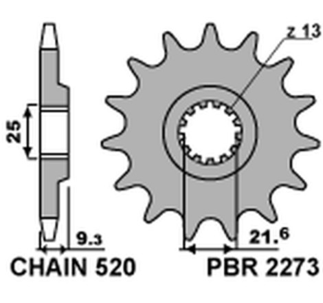 Kit chaîneEK/PBR 520SROZ2 14/38-100 - couronne standard