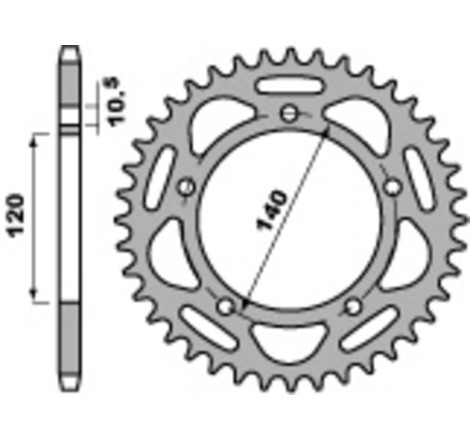 Kit chaîneEK/PBR 520SRX2 15/47-116 - couronne standard