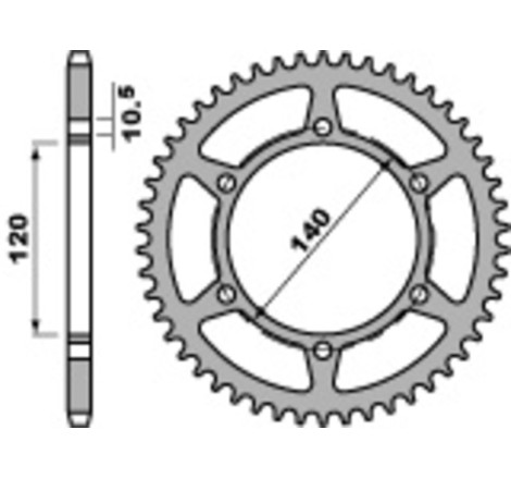 Kit chaîneEK/PBR 520SRX2 14/46-118 - couronne standard