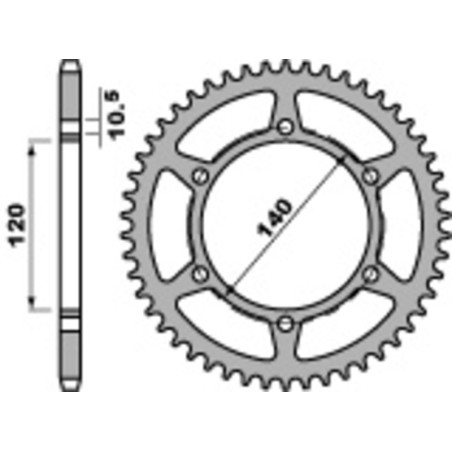 Kit chaîneEK/PBR 520SRX2 14/46-118 - couronne standard