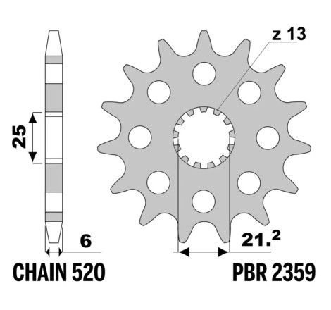 Kit chaîneEK/PBR 520SRX2 14/46-118 - couronne standard