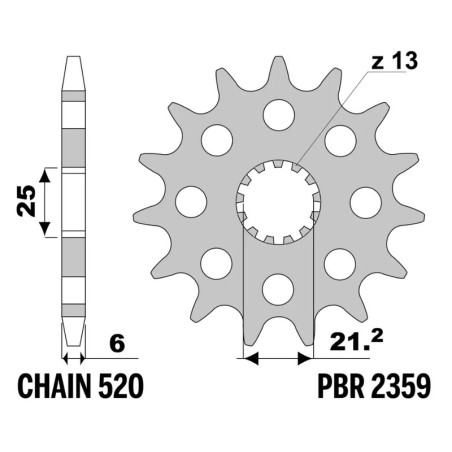 Kit chaîneEK/PBR 520SRX2 14/46-118 - couronne standard