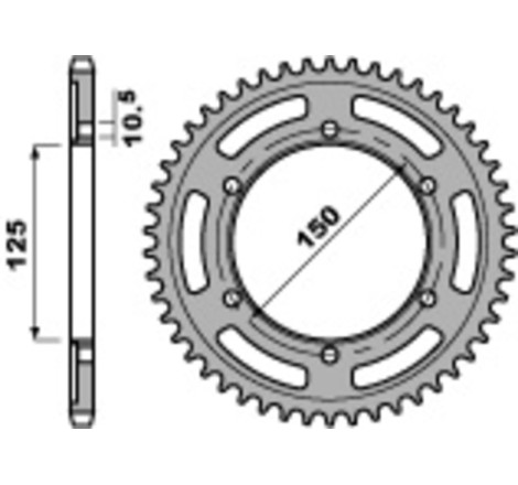 Kit chaîneEK/PBR 525MVXZ2 17/42-118 - couronne standard