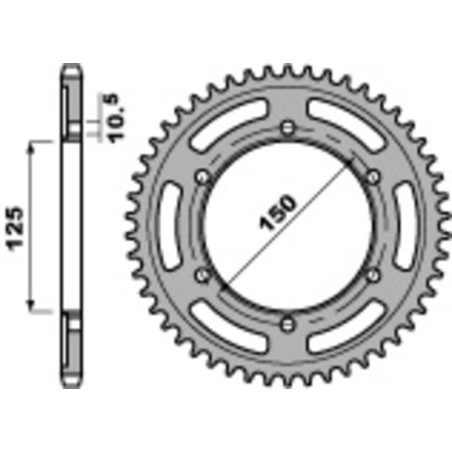 Kit chaîneEK/PBR 525MVXZ2 17/42-118 - couronne standard