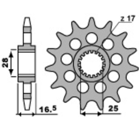 Kit chaîneEK/PBR 525MVXZ2 17/42-118 - couronne standard