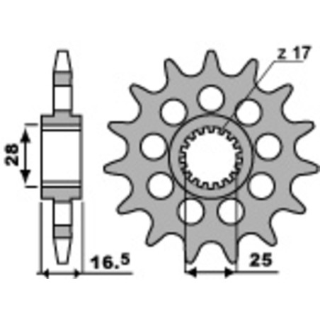 Kit chaîneEK/PBR 525MVXZ2 17/42-118 - couronne standard