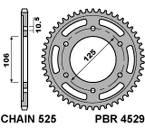 Kit chaîneEK/PBR 525MVXZ2 17/37-108 - couronne standard