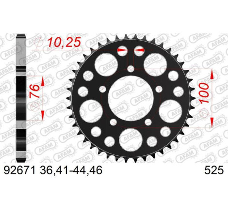 Kit chaîne AFAM 520XMR3 14/44-116 - couronne standard