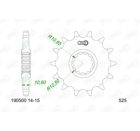 Kit chaîne AFAM 520XMR3 14/44-116 - couronne standard