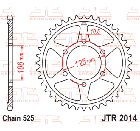 Couronne JT SPROCKETS acier standard - 525