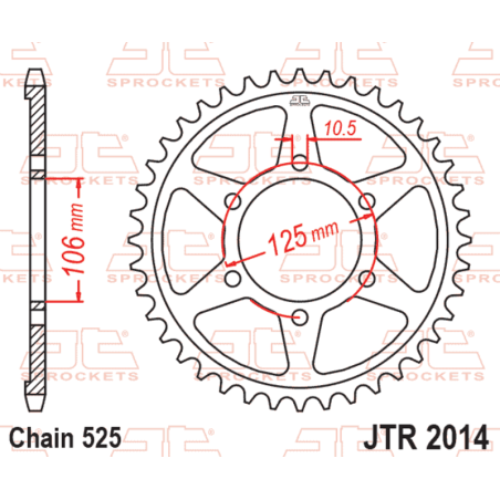 Couronne JT SPROCKETS acier standard - 525