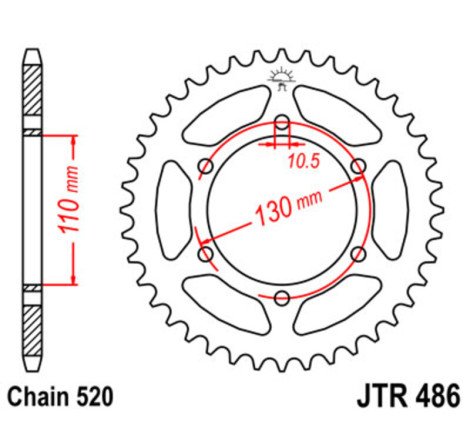 Couronne JT SPROCKETS acier standard - 520