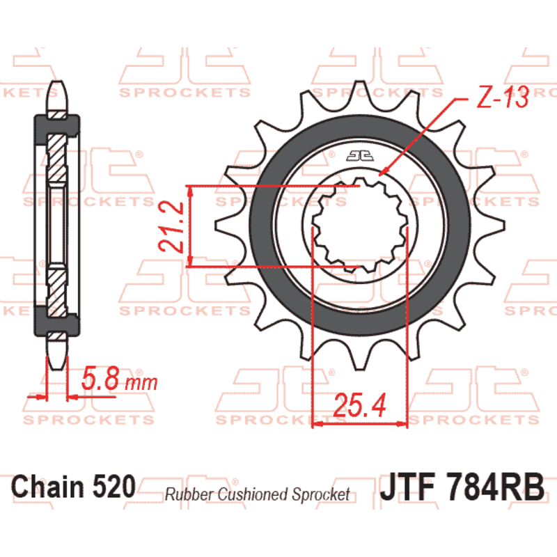 Pignon JT SPROCKETS acier anti-bruit - 520