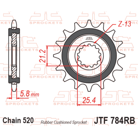 Pignon JT SPROCKETS acier anti-bruit - 520