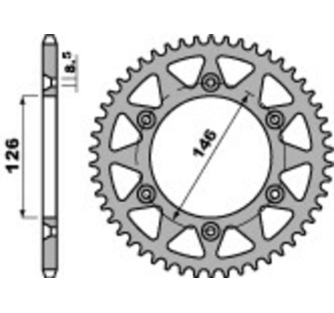 Kit chaîne EK/PBR 520 MRD7 -13/50-114 - Couronne alu standard