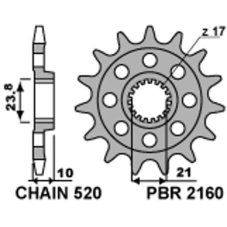 Kit chaîne EK/PBR 520 MRD7 -13/50-114 - Couronne alu standard