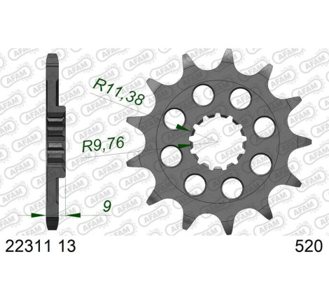 Kit chaîne AFAM 520MX6 13/51-114 - couronne standard
