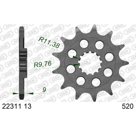 Kit chaîne AFAM 520MX6 13/51-114 - couronne standard