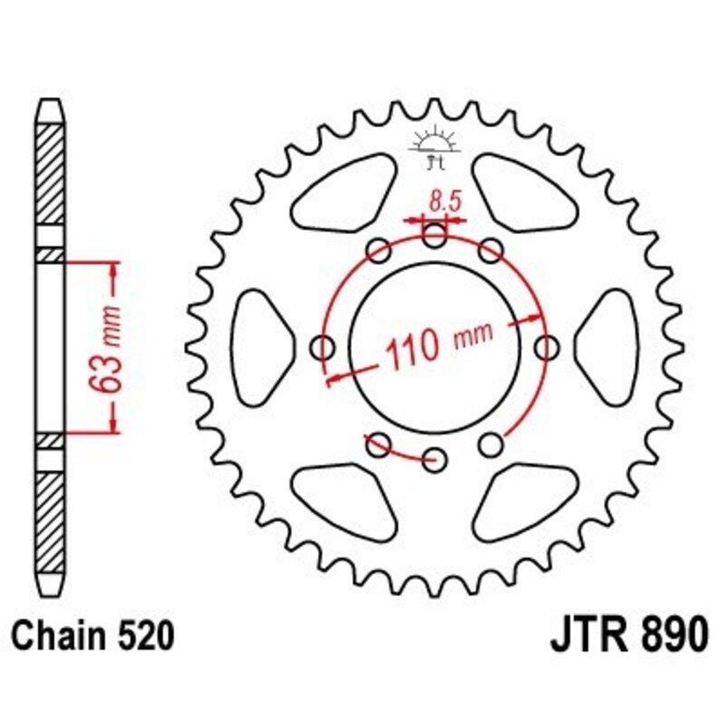 Couronne JT SPROCKETS Acier Standard - 520