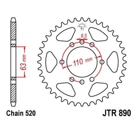 Couronne JT SPROCKETS Acier Standard - 520