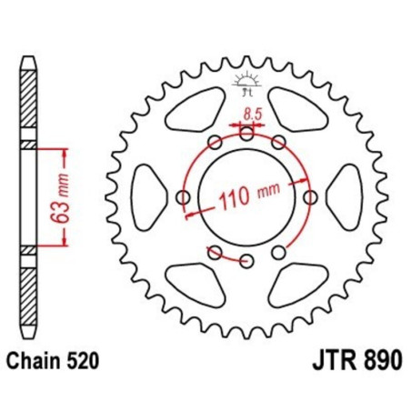 Couronne JT SPROCKETS Acier Standard - 520