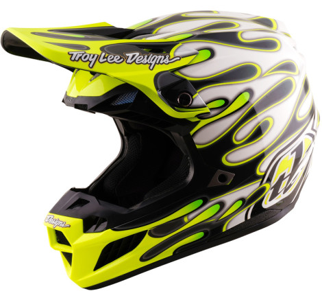 Casque TROY LEE DESIGNS SE5 Composite Mips Overspray - Charcoal/jaune fluo