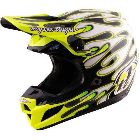 Casque TROY LEE DESIGNS SE5 Composite Mips Overspray - Charcoal/jaune fluo