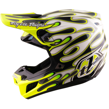 Casque TROY LEE DESIGNS SE5 Composite Mips Overspray - Charcoal/jaune fluo
