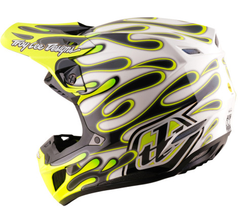 Casque TROY LEE DESIGNS SE5 Composite Mips Overspray - Charcoal/jaune fluo