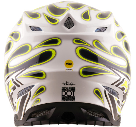 Casque TROY LEE DESIGNS SE5 Composite Mips Overspray - Charcoal/jaune fluo